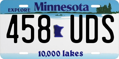 MN license plate 458UDS