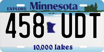 MN license plate 458UDT