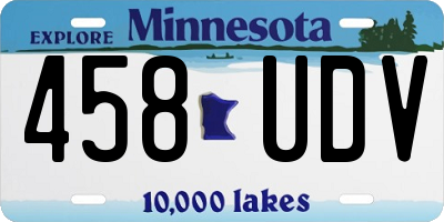 MN license plate 458UDV