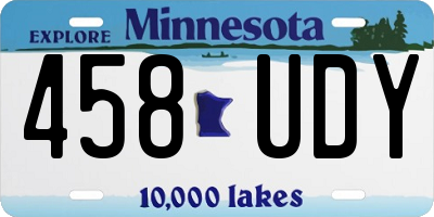 MN license plate 458UDY