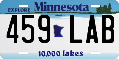 MN license plate 459LAB