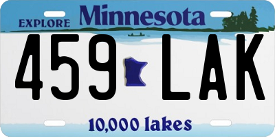 MN license plate 459LAK