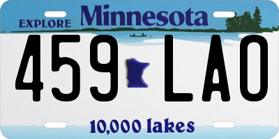 MN license plate 459LAO