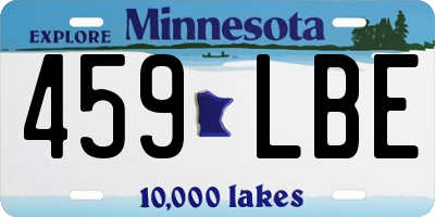 MN license plate 459LBE