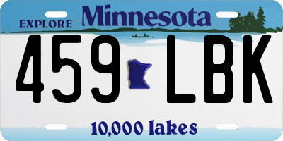 MN license plate 459LBK