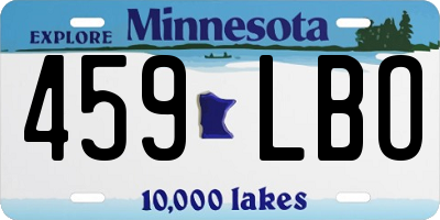 MN license plate 459LBO