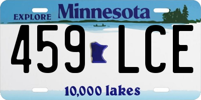 MN license plate 459LCE