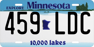 MN license plate 459LDC