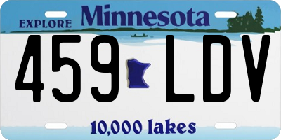 MN license plate 459LDV