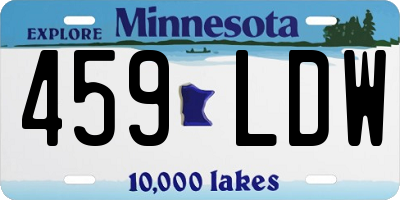 MN license plate 459LDW