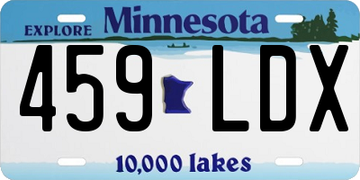 MN license plate 459LDX