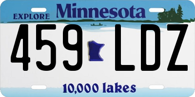 MN license plate 459LDZ