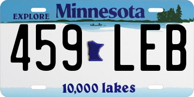 MN license plate 459LEB