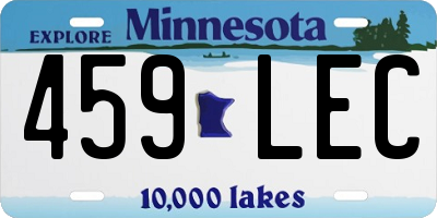 MN license plate 459LEC