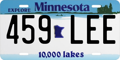 MN license plate 459LEE