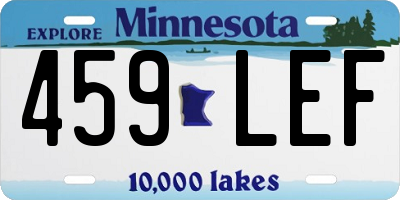 MN license plate 459LEF