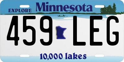 MN license plate 459LEG