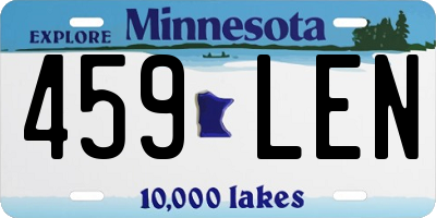MN license plate 459LEN