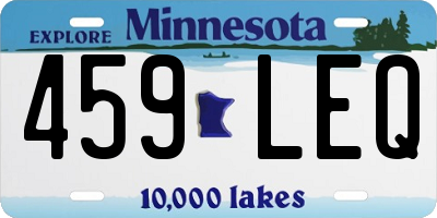 MN license plate 459LEQ
