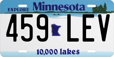MN license plate 459LEV