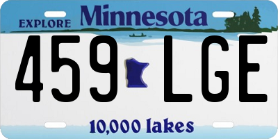 MN license plate 459LGE