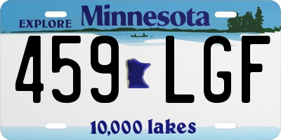 MN license plate 459LGF