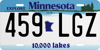 MN license plate 459LGZ
