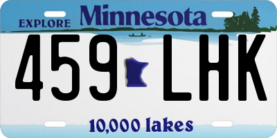 MN license plate 459LHK