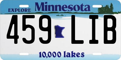 MN license plate 459LIB