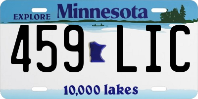 MN license plate 459LIC