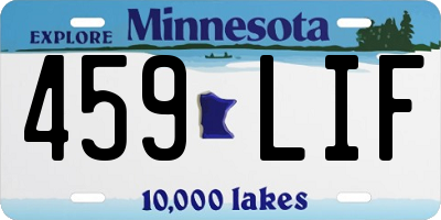 MN license plate 459LIF