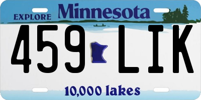 MN license plate 459LIK