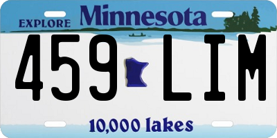 MN license plate 459LIM
