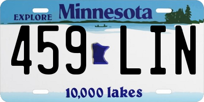 MN license plate 459LIN