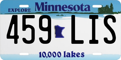 MN license plate 459LIS