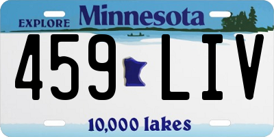 MN license plate 459LIV