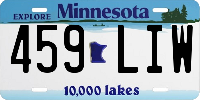 MN license plate 459LIW