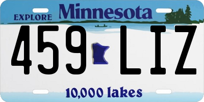 MN license plate 459LIZ
