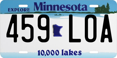 MN license plate 459LOA