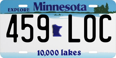 MN license plate 459LOC