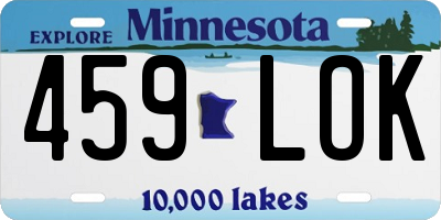 MN license plate 459LOK