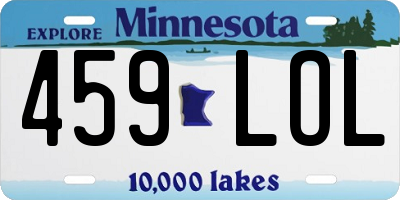 MN license plate 459LOL