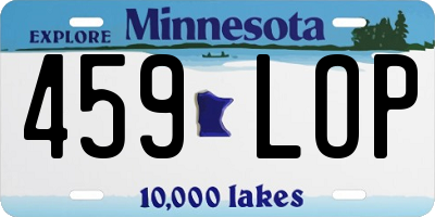 MN license plate 459LOP