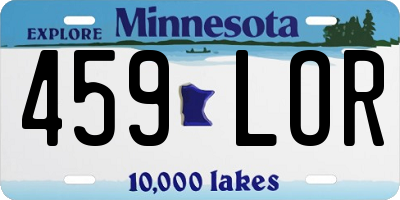 MN license plate 459LOR