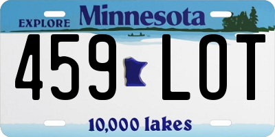 MN license plate 459LOT