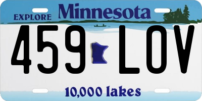 MN license plate 459LOV