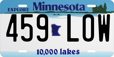 MN license plate 459LOW
