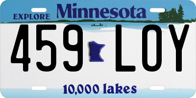 MN license plate 459LOY