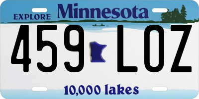 MN license plate 459LOZ