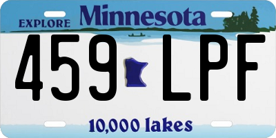 MN license plate 459LPF